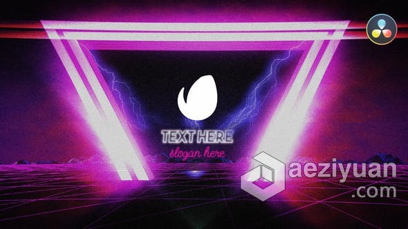 达芬奇模板-复古Synthwave 标志展示霓虹灯LOGO动画 Retro Synthwave Logo Reveal达芬奇,模板,复古,标志,展示 - AE资源网 www.aeziyuan.com