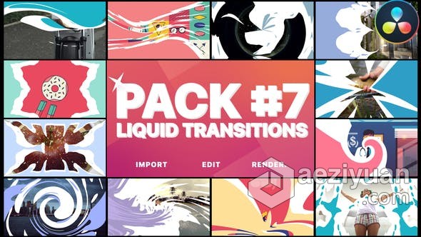 达芬奇模板-独特的2D卡通液体过渡元素带音效下载 Liquid Transitions Pack 07 DaVinci Resolve达芬奇,模板,独特,卡通,液体 - AE资源网 www.aeziyuan.com