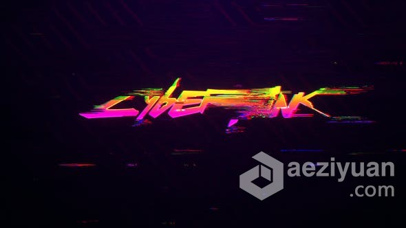 赛博朋克LOGO故障动画视频片头PR模板 Cyberpunk Glitch Logo Mogrt赛博朋克,故障,动画,视频,片头 - AE资源网 www.aeziyuan.com