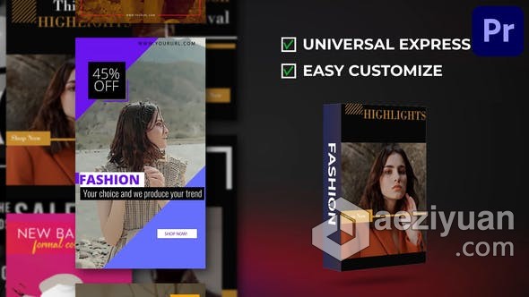 16组短视频AE模板制作魅力时尚动感图文动画 Fashion Instagram Mogrt制作,时尚动感,图文,动画,fashion - AE资源网 www.aeziyuan.com