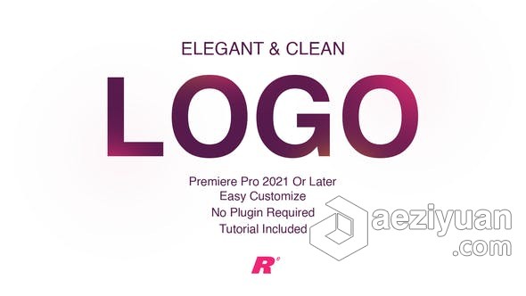 PR模板-优雅简洁企业品牌LOGO标志动画 Elegant Clean Logo for Premiere Pro模板,优雅,简洁,标志,动画 - AE资源网 www.aeziyuan.com