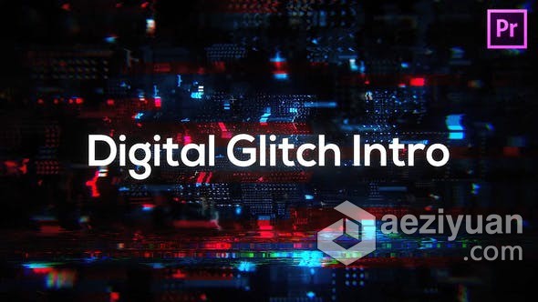 PR模板-通用高科技数字企业故障介绍科技片头 Glitch Technology Intro for Premiere Pro模板,通用,数字,企业,故障 - AE资源网 www.aeziyuan.com