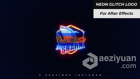 AE模板-霓虹灯故障标志 Neon Glitch Logo霓虹灯,故障,标志,glitch - AE资源网 www.aeziyuan.com