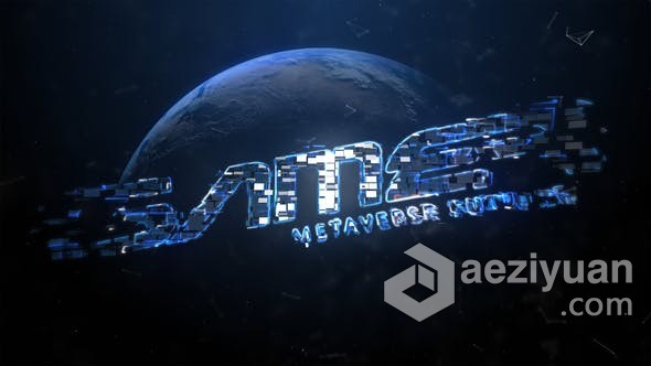 AE模板-高科技数字标志LOGO动画 Metaverse Logo数字,标志,动画 - AE资源网 www.aeziyuan.com