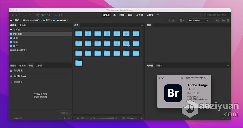 Br 2022苹果版 Bridge 2022 v12.0.2 for Mac 中文激活版 intel/M1通用苹果,bridge,2022,中文,激活 - AE资源网 www.aeziyuan.com