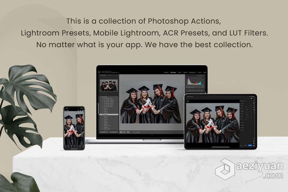 校园毕业照摄影后期调色LR预设及LUT预设 Graduation Lightroom Presets校园,毕业照,摄影后期,后期调色,预设 - AE资源网 www.aeziyuan.com