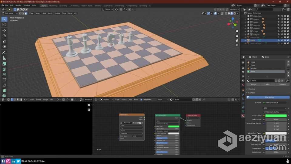 Blender国际象棋与棋盘完整实例制作视频教程blender,国际象棋,完整,实例,视频教程 - AE资源网 www.aeziyuan.com