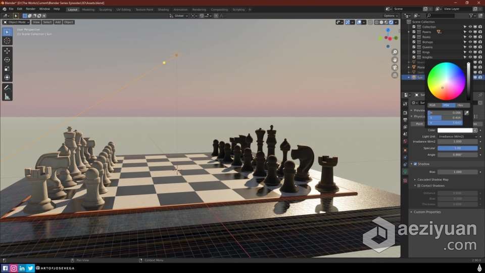 Blender国际象棋与棋盘完整实例制作视频教程blender,国际象棋,完整,实例,视频教程 - AE资源网 www.aeziyuan.com