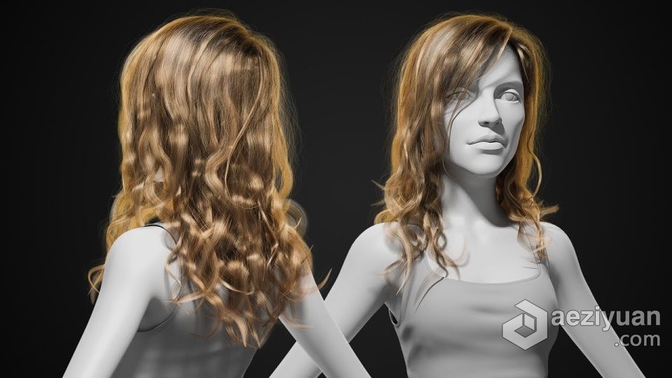 Blender逼真女性头发造型实例制作视频教程blender,逼真,女性,头发,造型 - AE资源网 www.aeziyuan.com