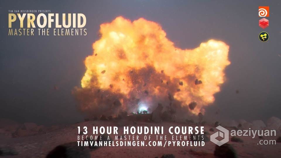 Houdini逼真爆炸特效整制作大师级视频教程houdini,逼真,爆炸,特效,制作 - AE资源网 www.aeziyuan.com