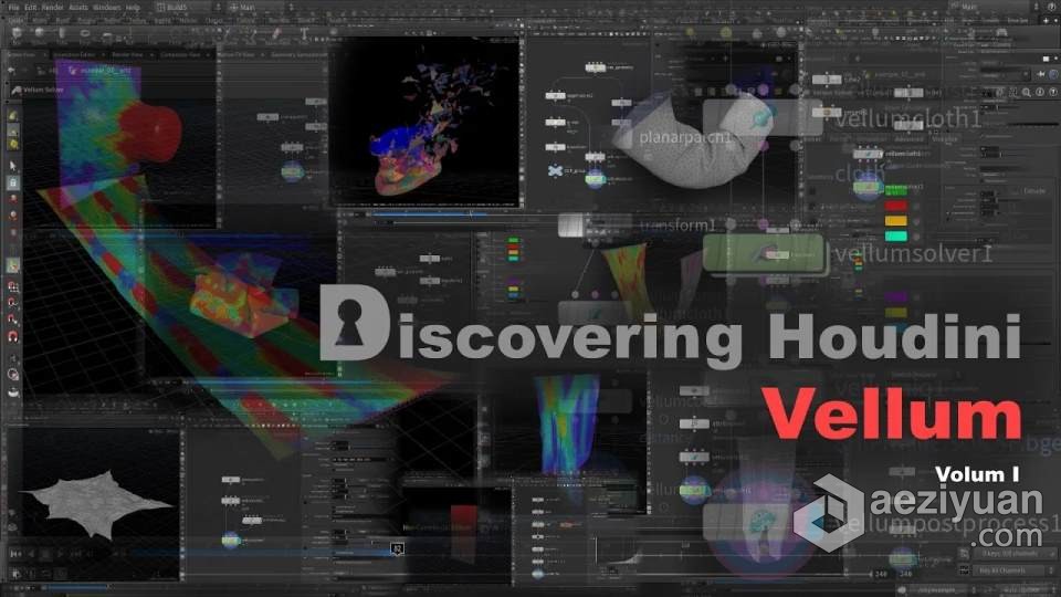 Houdini中Vellum布料模拟技术训练视频教程houdini,布料,技术训练,视频教程 - AE资源网 www.aeziyuan.com