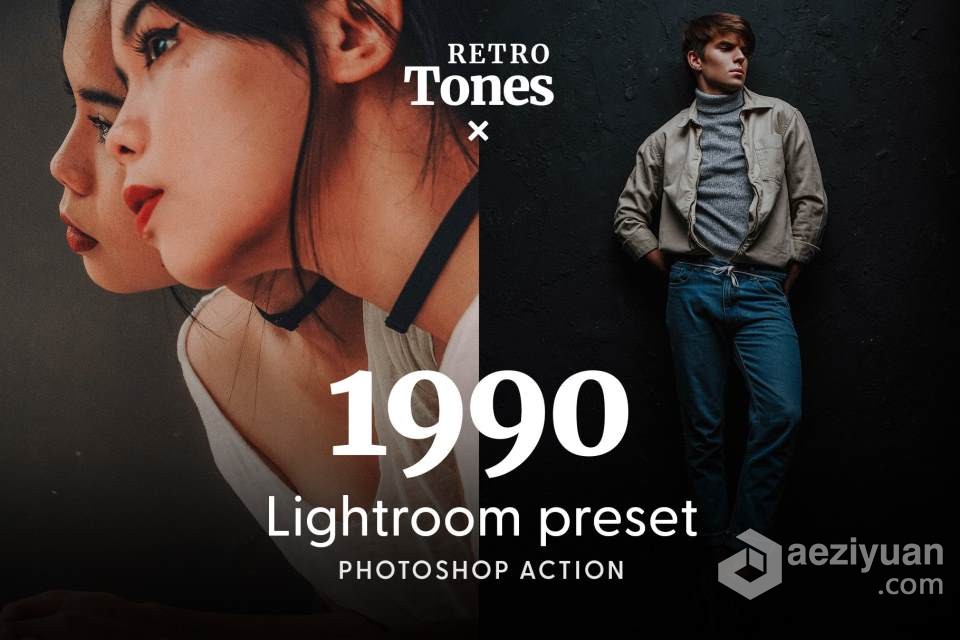 90年代复古胶片人像lr预设 1990 Retro - Actions &amp; Presets复古,胶片,人像,预设,retro - AE资源网 www.aeziyuan.com