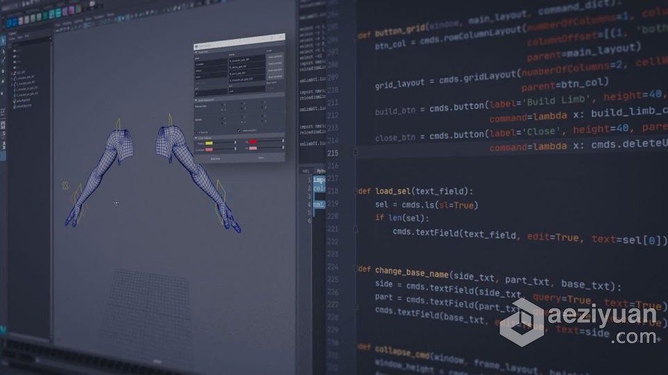 Maya中绑定与Python脚本自动化核心技术训练视频教程绑定,python,脚本,自动化,核心技术 - AE资源网 www.aeziyuan.com