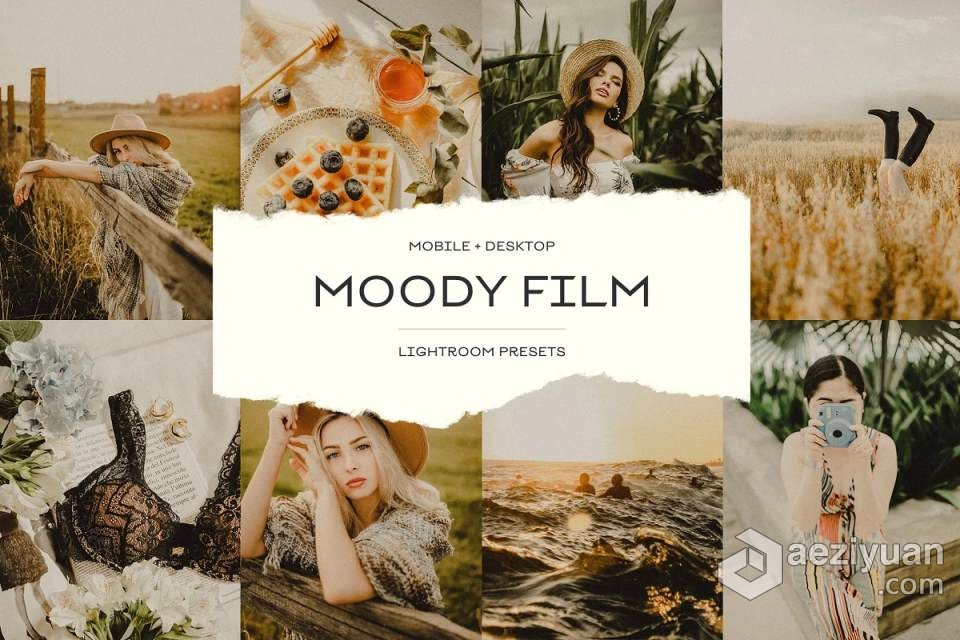 复古电影胶片人像Lightroom预设套装 Vintage Lightroom PresetsLR预设,电影胶片预设,复古人像预设 - AE资源网 www.aeziyuan.com
