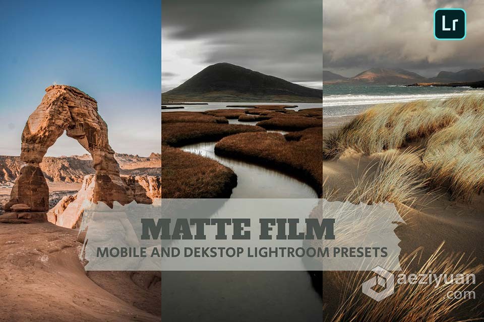 喜怒无常电影风光后期调色Lightroom预设 Matte Film Lightroom Presets喜怒无常,电影,风光,lightroom,预设 - AE资源网 www.aeziyuan.com