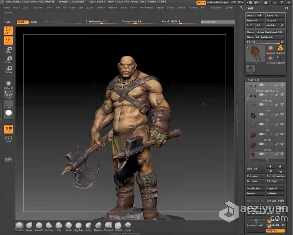 ZBrush野蛮人综合案例角色雕刻建模中文教程野蛮人,综合,案例,角色,雕刻 - AE资源网 www.aeziyuan.com