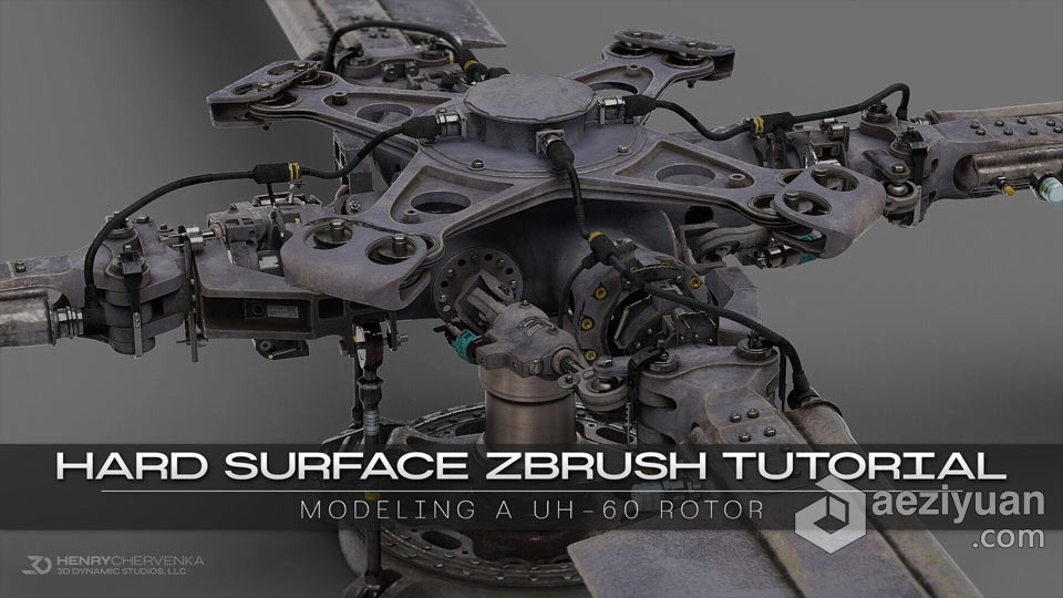 ZBrush制作UH-60通用直升机螺旋桨硬表面建模视频教程制作,通用,直升机,螺旋桨,建模 - AE资源网 www.aeziyuan.com