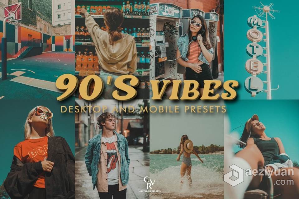 90年代复古电影胶片感Lightroom预设 10 Retro 90's Lightroom Presets - AE资源网 www.aeziyuan.com