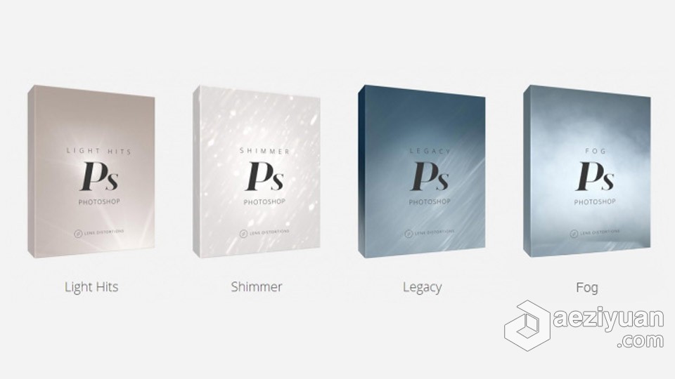 Lens Distortions系列自然元素前景氛围情绪效果PS动作集合 4 Photoshop Action Packs (Fog, Shimmer, Lig - AE资源网 www.aeziyuan.com