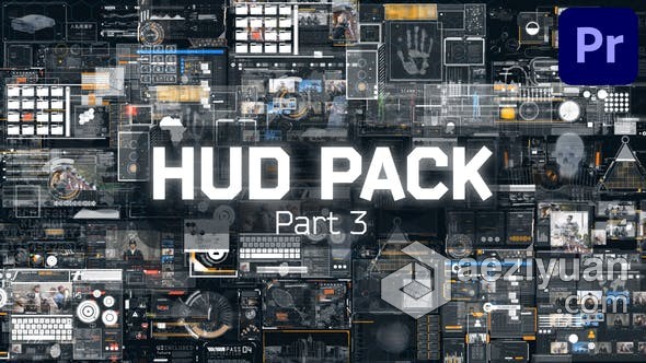 PR模板-18种3D HUD全息技术平视显示器界面未来高技元素Part3 HUD Pack Part 3 PP模板,平视显示器,显示器,界面,未来 - AE资源网 www.aeziyuan.com