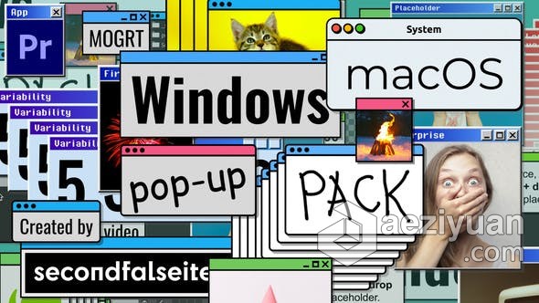 PR模板-分离的空心窗口动画Windows/macOS电脑弹窗警报面板UI元素 Windows macOS Pop-up Pack Premiere Pro模板,分离,空心,窗口,动画 - AE资源网 www.aeziyuan.com