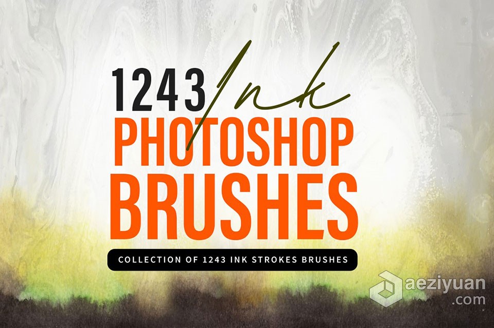 【PS笔刷】1240+中国风水墨画水墨笔触PS笔刷合集 1243 Ink Stroke Brushes for PhotoshopPS笔刷,Photoshop笔刷,Brushes,Photoshop Brushes,PS Brushes - AE资源网 www.aeziyuan.com