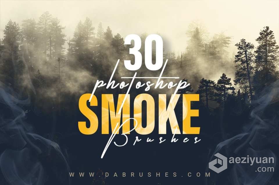 【PS笔刷】30套逼真的烟雾烟熏镜头PS笔刷 30 Smoke Photoshop BrushesPS笔刷,Photoshop笔刷,Brushes,Photoshop Brushes,PS Brushes - AE资源网 www.aeziyuan.com