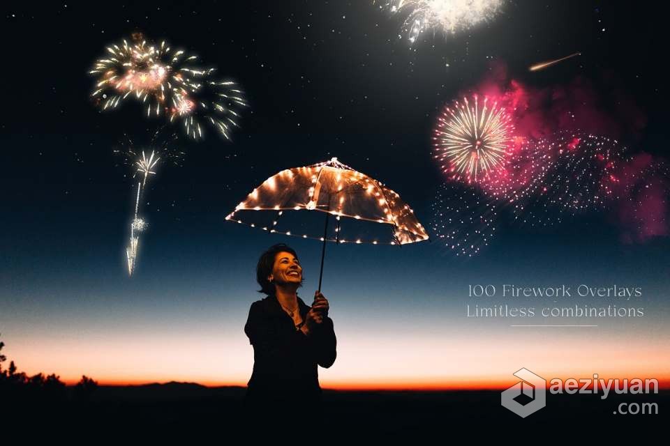 100张节日夜景焰火烟花礼花爆炸照片叠加PNG合成素材 Firework OverlaysPNG素材,烟花礼花,节日焰火 - AE资源网 www.aeziyuan.com