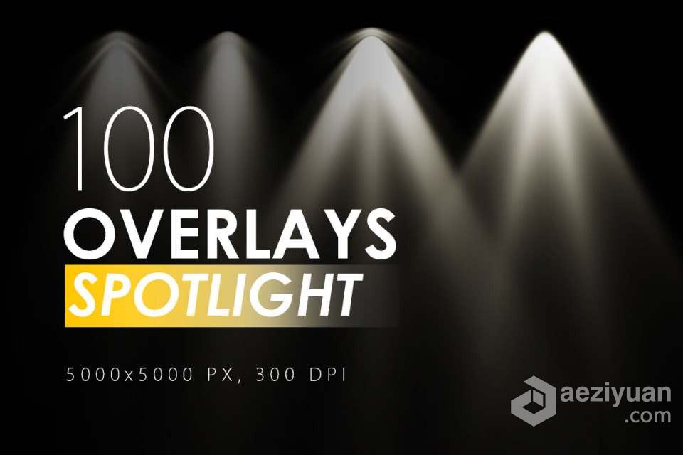 100种舞台聚光灯追光灯射灯灯光光线照片合成素材 100 Spotlight Overlays舞台,聚光灯,追光灯,合成,素材 - AE资源网 www.aeziyuan.com