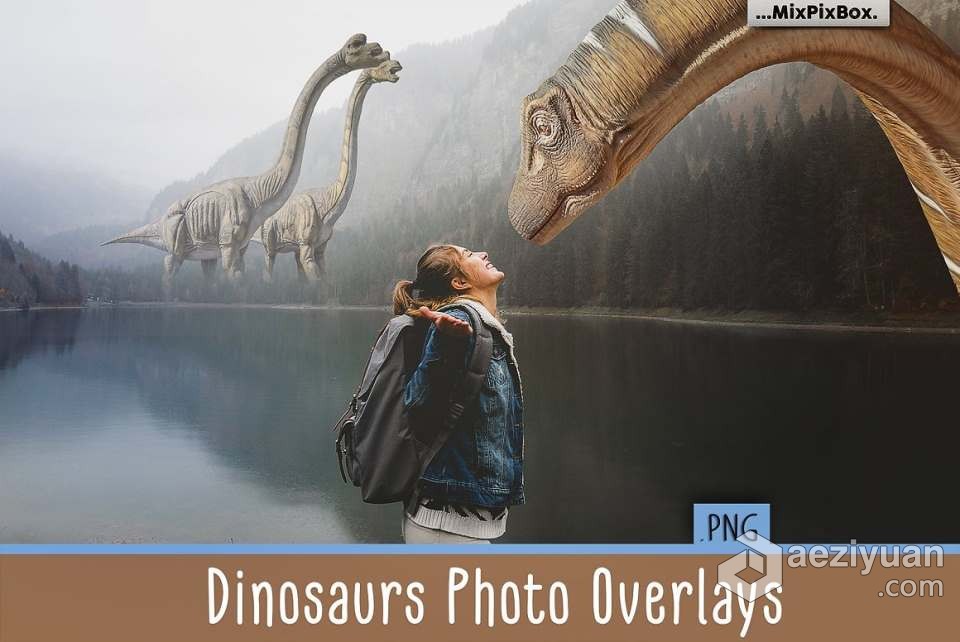 34张侏罗纪时代恐龙巨兽创意设计合成PNG素材 Dinosaurs Photo Overlays Pack侏罗纪,时代,恐龙,巨兽,创意设计 - AE资源网 www.aeziyuan.com