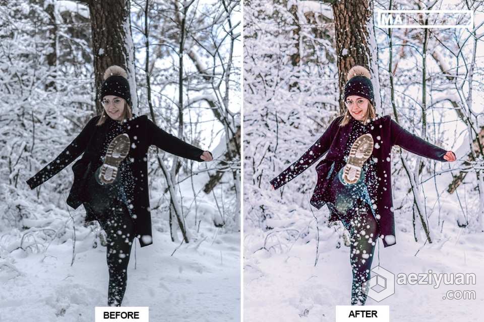 10个冬季通透人像调色Lightroom预设 WINTER SNOW Lightroom Presets冬季,人像,调色,lightroom,预设 - AE资源网 www.aeziyuan.com