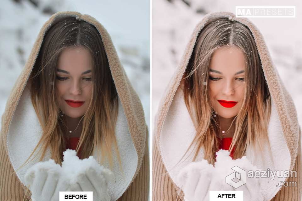 10个冬季通透人像调色Lightroom预设 WINTER SNOW Lightroom Presets冬季,人像,调色,lightroom,预设 - AE资源网 www.aeziyuan.com