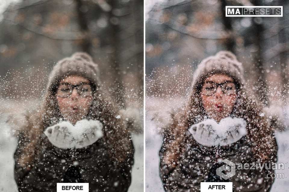 10个冬季通透人像调色Lightroom预设 WINTER SNOW Lightroom Presets冬季,人像,调色,lightroom,预设 - AE资源网 www.aeziyuan.com