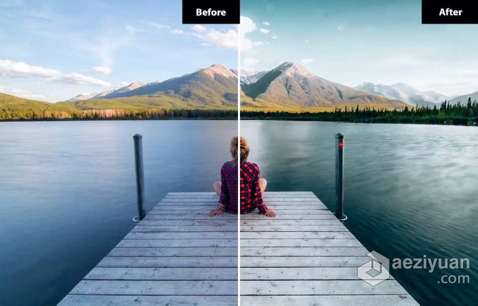 湖泊风光摄影后期调色Lightroom预设 The Lake Lightroom Presets湖泊,摄影后期,lightroom,预设,lake - AE资源网 www.aeziyuan.com