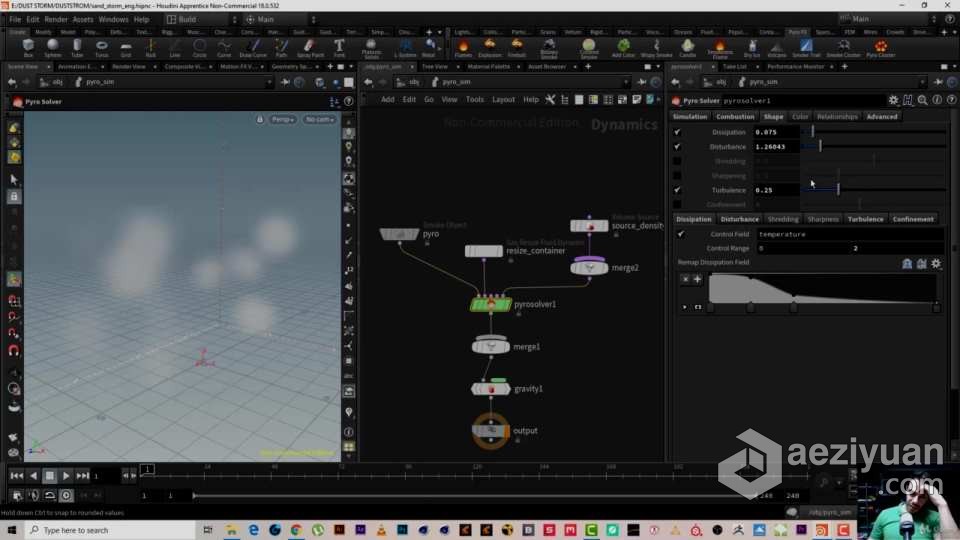 Houdini中Pyro火焰影视级特效制作视频教程 中文字幕houdini,火焰,影视,视频教程,中文字幕 - AE资源网 www.aeziyuan.com