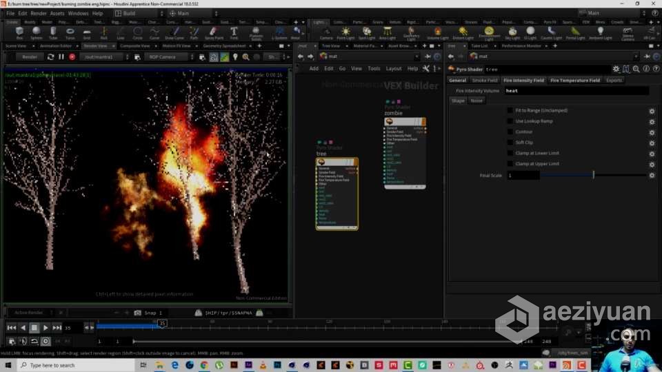 Houdini中Pyro火焰影视级特效制作视频教程 中文字幕houdini,火焰,影视,视频教程,中文字幕 - AE资源网 www.aeziyuan.com