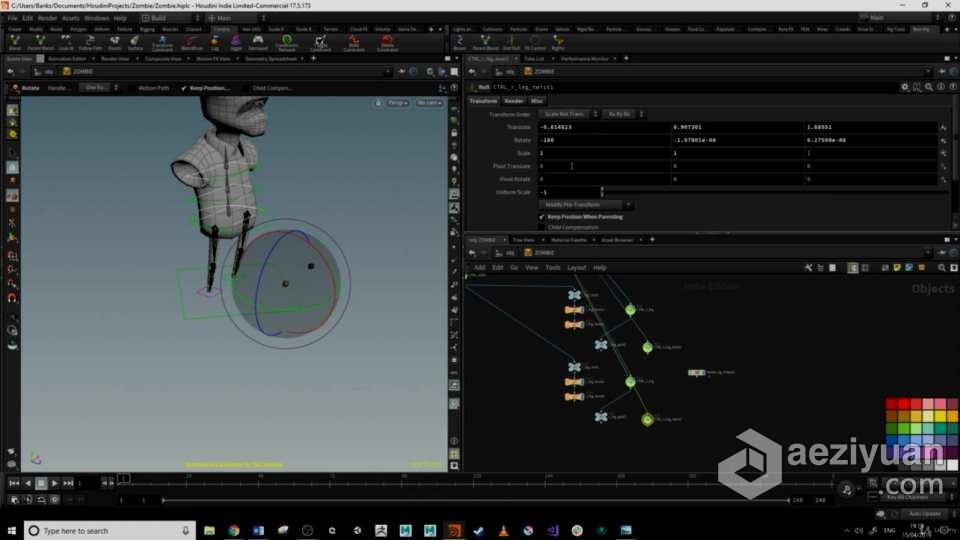 Houdini 18.5游戏角色绑定动画KineFX工作流程视频教程 中文字幕houdini,游戏角色,绑定,动画,工作流程 - AE资源网 www.aeziyuan.com