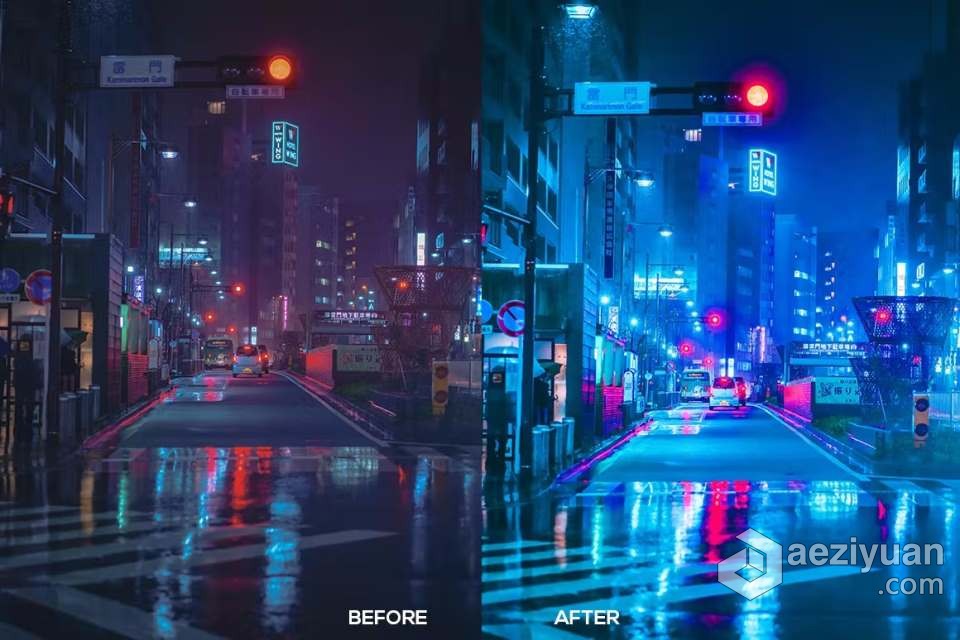 赛博朋克城市风光调色Lightroom预设 Cyberpunk Lightroom Presets赛博朋克,调色,lightroom,预设,cyberpunk - AE资源网 www.aeziyuan.com