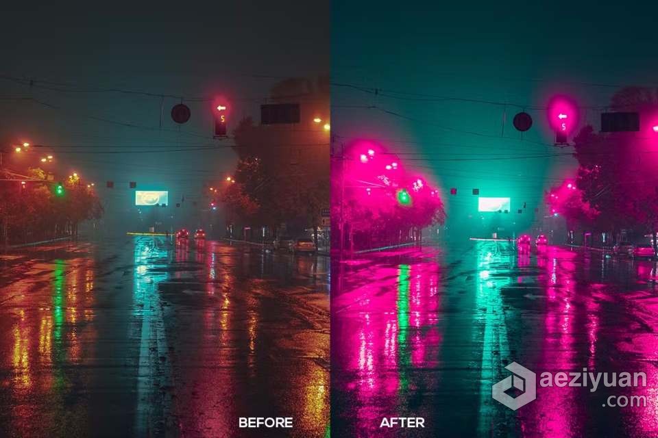 赛博朋克城市风光调色Lightroom预设 Cyberpunk Lightroom Presets赛博朋克,调色,lightroom,预设,cyberpunk - AE资源网 www.aeziyuan.com