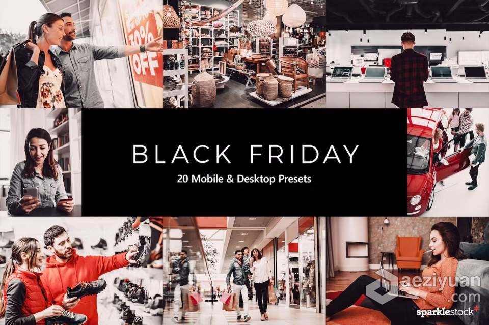 黑色星期五Lightroom预设及LUT预设 Black Friday Lightroom Presets &amp; LUT黑色星期五,星期五,lightroom,预设,black - AE资源网 www.aeziyuan.com