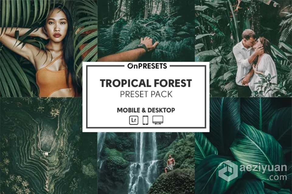 热带雨林旅拍电影胶片色调Lightroom预设 OnPresets - Tropical Forest热带雨林,电影胶片,色调,lightroom,预设 - AE资源网 www.aeziyuan.com