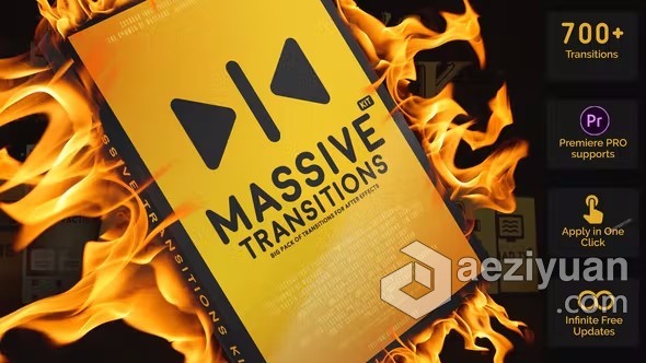 AE脚本预设包- 750+种视频转场过渡效果 Massive Transitions AE脚本扩展预设包脚本,预设,视频,转场,massive - AE资源网 www.aeziyuan.com