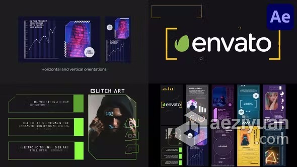 AE模板-Glitch Slides And Stories时尚街头艺术电影广告片头AE模板下载片头,ae模板,下载 - AE资源网 www.aeziyuan.com
