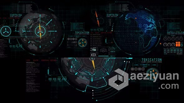 AE模板-HUD用户界面信息科技地球元素HUD UI Earth 2 AE模板下载ae模板,用户界面,信息科技,地球,元素 - AE资源网 www.aeziyuan.com