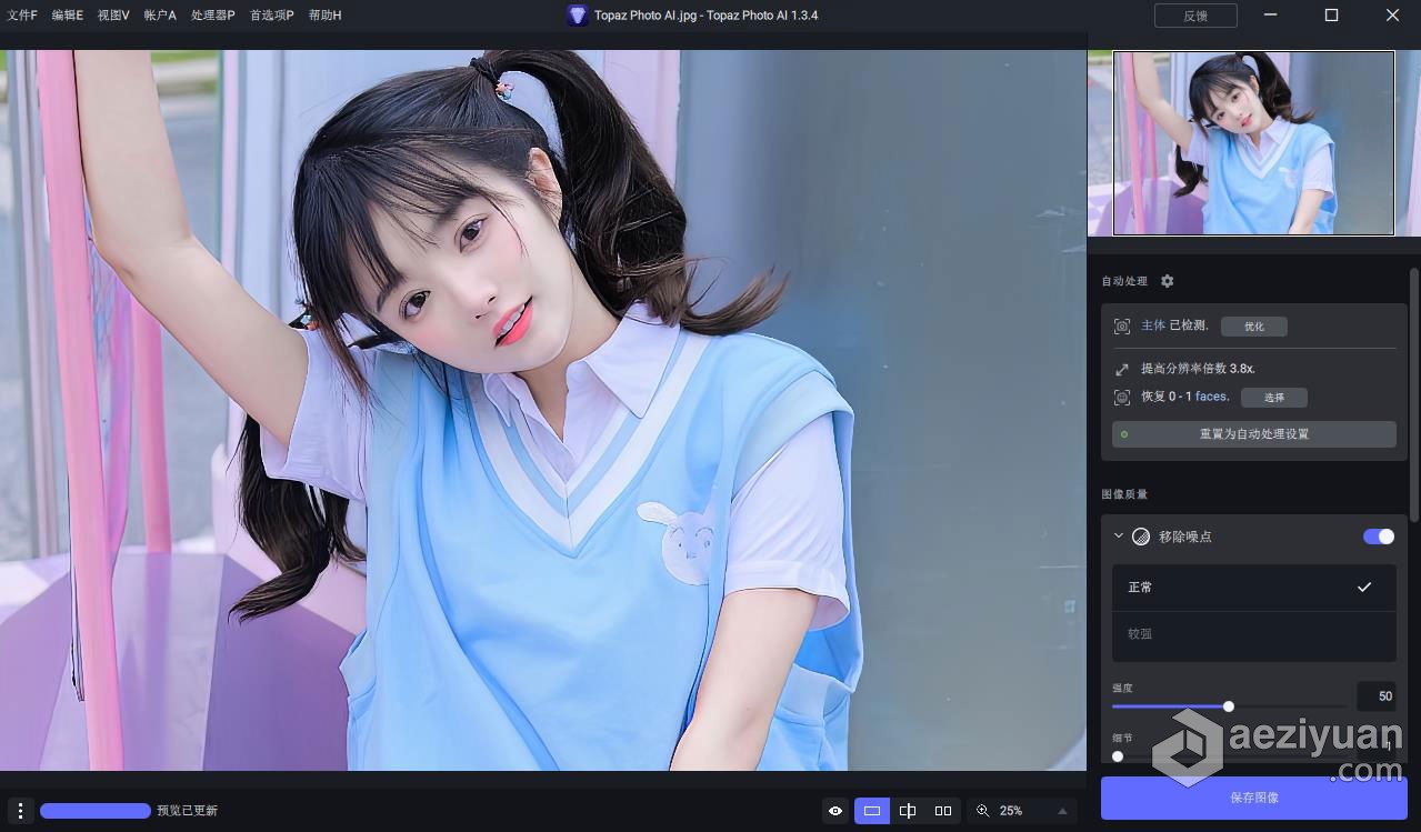 Topaz Photo AI v1.3.4 汉化版+AI模型 AI智能图像自动降噪锐化增强无损放大软件 WIN汉化中文版photo,汉化,模型,智能,图像 - AE资源网 www.aeziyuan.com