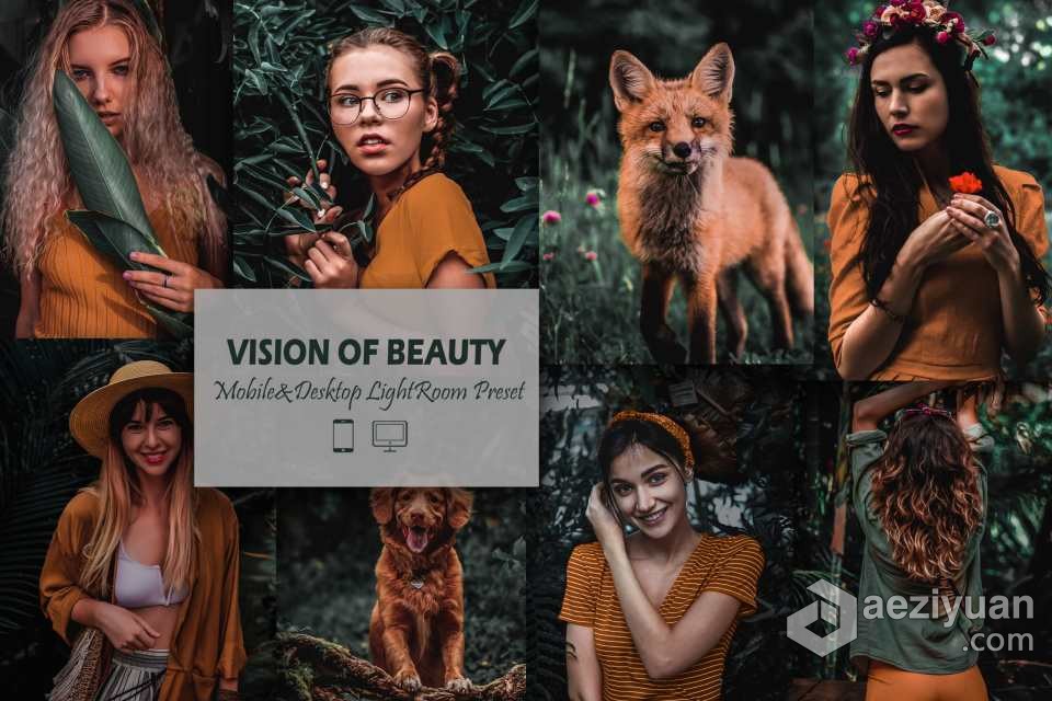 黑暗情绪森系人像Lightroom预设 12 Mobile Lightroom, Vision of Beauty黑暗,情绪,森系,人像,lightroom - AE资源网 www.aeziyuan.com