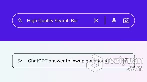 AE模板-5个精心设计的搜索栏元素输入字段文本片头AE模板下载 Search Barae模板,精心设计,搜索栏,元素,输入 - AE资源网 www.aeziyuan.com
