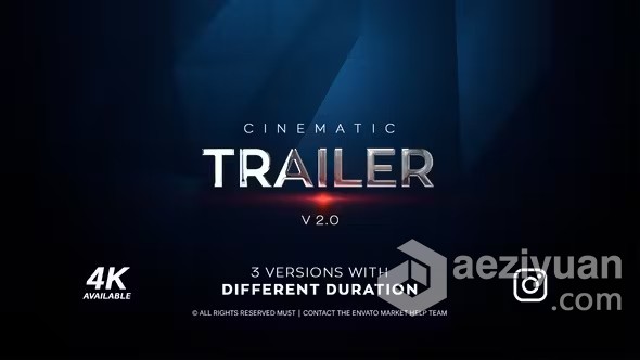 AE模板-时尚金属文本4K电影预告片AE模板下载 Cinematic Trailer 4K - AE资源网 www.aeziyuan.com