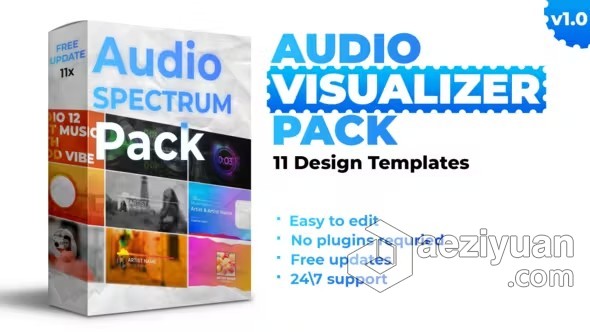 AE模板-音频可视化工具包AE模板下载 Audio Visualizer Pack - AE资源网 www.aeziyuan.com