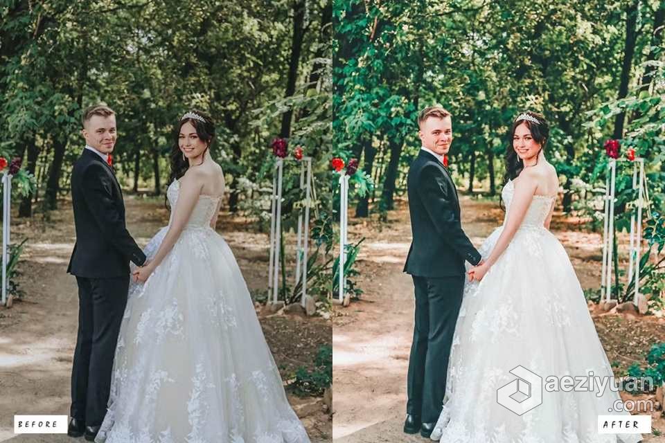 电影婚礼人像Lightroom预设 20 Wedding Cinematic Lightroom Presets - AE资源网 www.aeziyuan.com